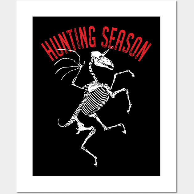 Unicorn Hunting Season Skeleton Wall Art by Grandeduc